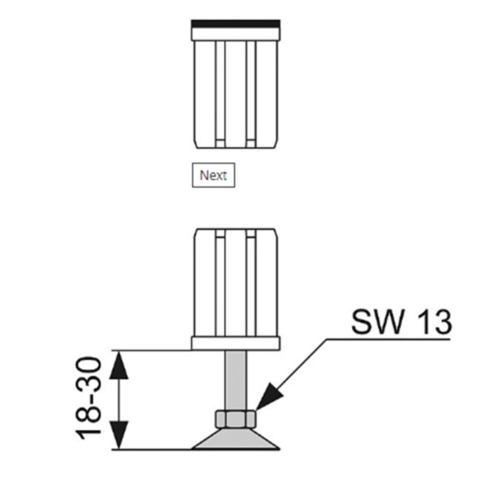 Ножка ХОМмет Xprofil с торцевым элементом ХОММЕТ9140001 3 Ножка ХОМмет Xprofil с торцевым элементом ХОММЕТ9140001 — изображение 3