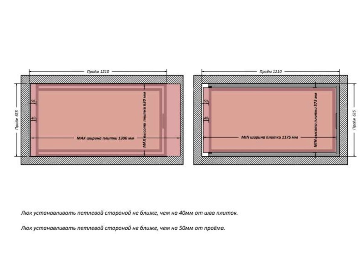 Люк одностворчатый Shagma 120х60 ревизионный под плитку ЛС1200x600Г 7 Люк одностворчатый Shagma 120х60 ревизионный под плитку ЛС1200x600Г — изображение 7